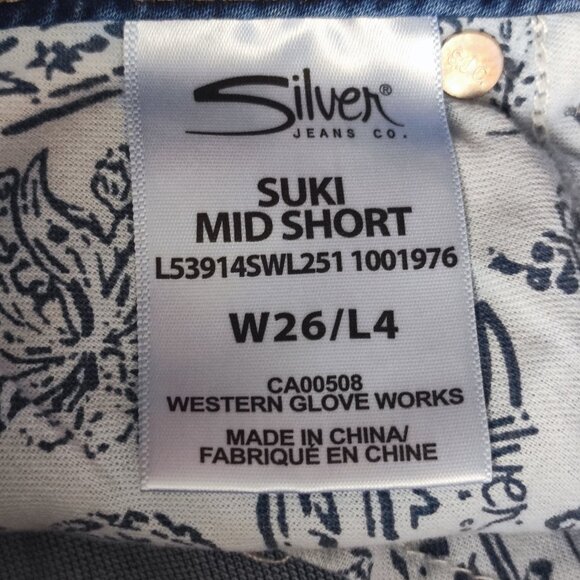 Silver Jeans Suki Mid short denim blue women's size W26/L4 - Picture 7 of 16
